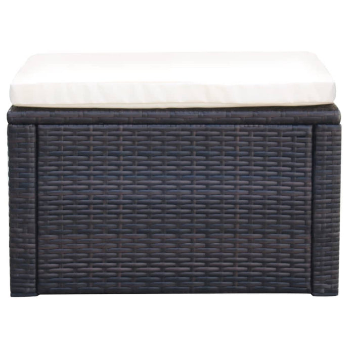 Poggiapiedi Ottomana in Polyrattan 53x53x30 cm Marrone  cod mxl 68085