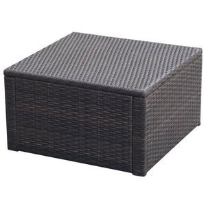 Poggiapiedi Ottomana in Polyrattan 53x53x30 cm Marrone  cod mxl 68085