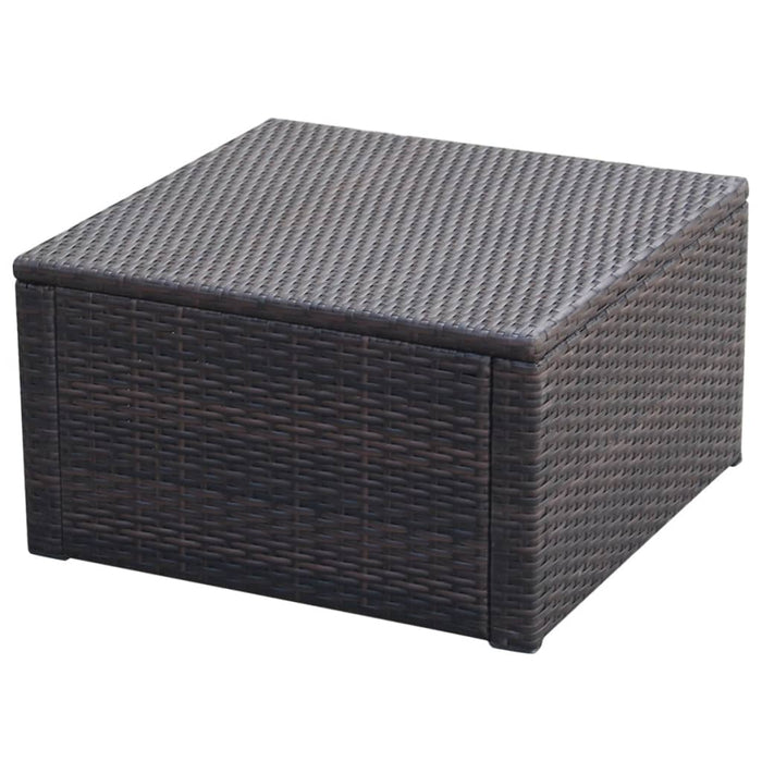 Poggiapiedi Ottomana in Polyrattan 53x53x30 cm Marrone  cod mxl 68085