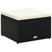 Poggiapiedi Ottomana in Polyrattan 53x53x30 cm Nero cod mxl 118669