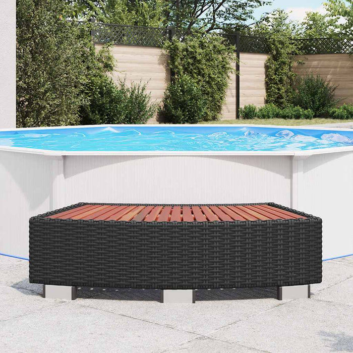 Scalino per Spa in Polyrattan 92x45x25 cm Nero cod mxl 41152