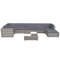 Set Divani da Giardino 8 pz con Cuscini in Polyrattan Grigio cod mxl 40206