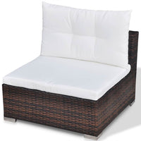 Set Divani da Giardino 5 pz con Cuscini in Polyrattan Marrone cod mxl 37672