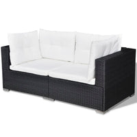 Set Divani da Giardino 5 pz con Cuscini in Polyrattan Nero cod mxl 35331
