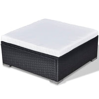 Set Divani da Giardino 5 pz con Cuscini in Polyrattan Nero 42740