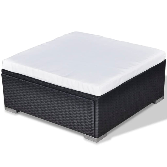 Set Divani da Giardino 5 pz con Cuscini in Polyrattan Nero 42740