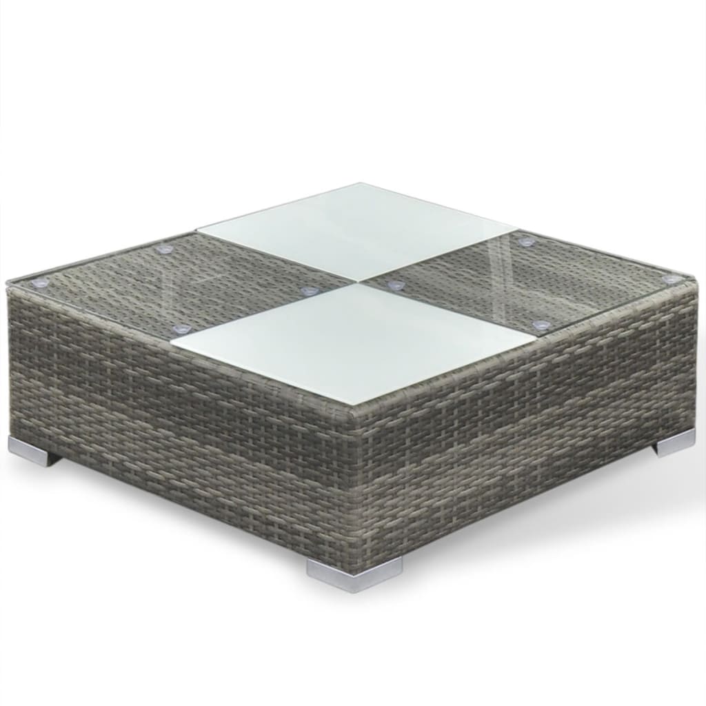 Set Divani da Giardino 6 pz con Cuscini in Polyrattan Grigio 42744