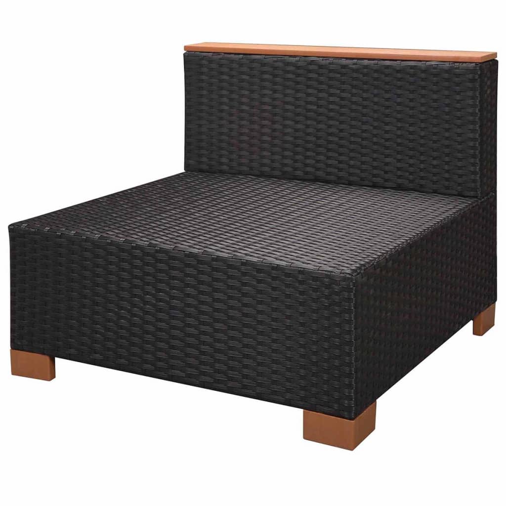 Set Divani da Giardino 8 pz con Cuscini in Polyrattan Nero cod mxl 34898