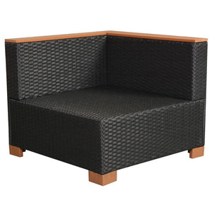 Set Divani da Giardino 8 pz con Cuscini in Polyrattan Nero 42758