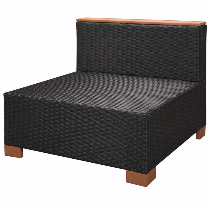 Set Divani da Giardino 8 pz con Cuscini in Polyrattan Nero 42758