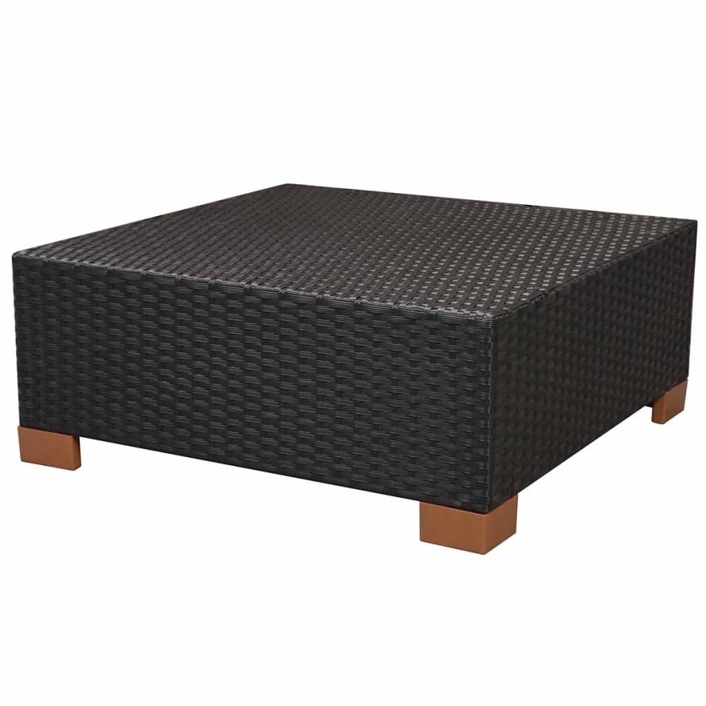Set Divani da Giardino 8 pz con Cuscini in Polyrattan Nero 42758