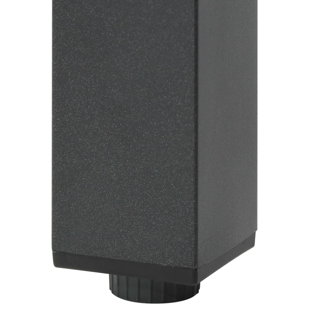 Tavolo da Giardino Nero 80x80x74 cm in Alluminio e Vetro 42787