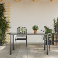 Tavolo da Giardino Nero 150x90x74 cm in Alluminio e Vetro cod mxl 34534