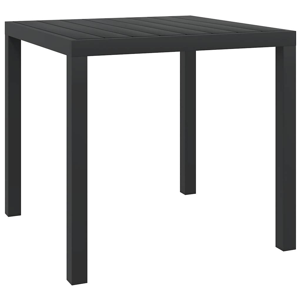 Tavolo da Giardino Nero 80x80x74 cm in Alluminio e WPC cod mxl 34161