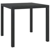 Tavolo da Giardino Nero 80x80x74 cm in Alluminio e WPC cod mxl 34161