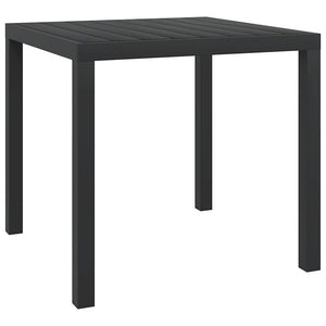 Tavolo da Giardino Nero 80x80x74 cm in Alluminio e WPC cod mxl 34161