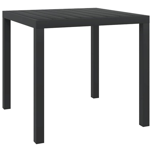 Tavolo da Giardino Nero 80x80x74 cm in Alluminio e WPC cod mxl 34161