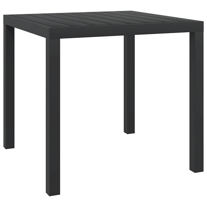 Tavolo da Giardino Nero 80x80x74 cm in Alluminio e WPC cod mxl 34161