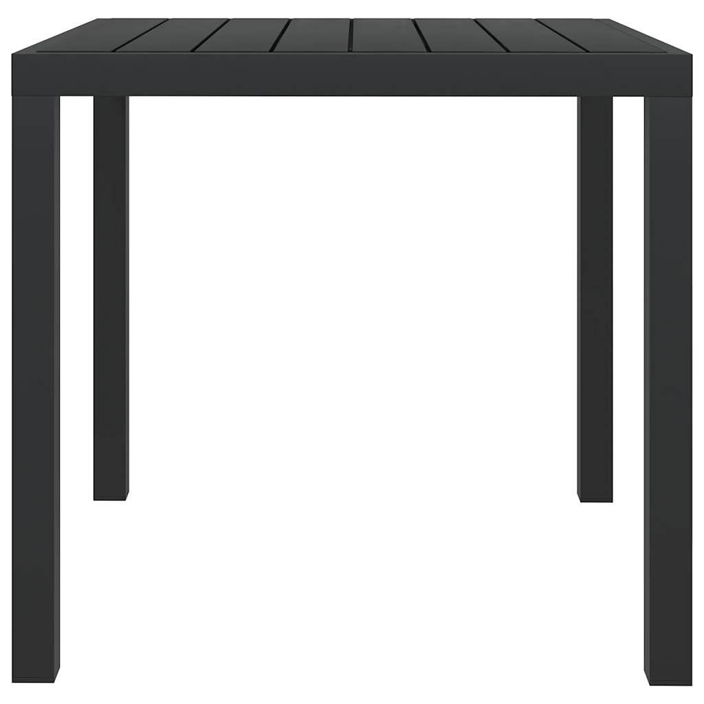 Tavolo da Giardino Nero 80x80x74 cm in Alluminio e WPC cod mxl 34161