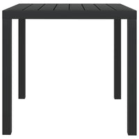 Tavolo da Giardino Nero 80x80x74 cm in Alluminio e WPC cod mxl 34161