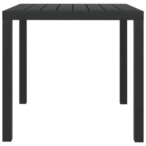 Tavolo da Giardino Nero 80x80x74 cm in Alluminio e WPC cod mxl 34161