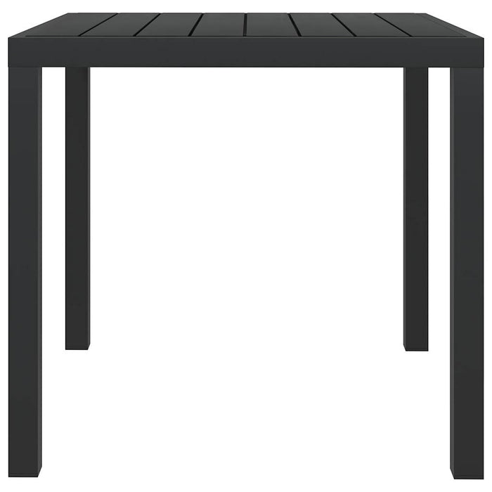 Tavolo da Giardino Nero 80x80x74 cm in Alluminio e WPC cod mxl 34161