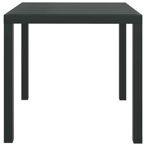 Tavolo da Giardino Nero 80x80x74 cm in Alluminio e WPC cod mxl 34161