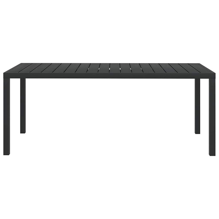 Tavolo da Giardino Nero 185x90x74 cm in Alluminio e WPC 42792