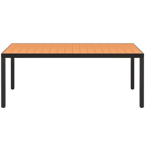 Tavolo da Giardino Marrone 185x90x74 cm cm in Alluminio e WPC cod mxl 78185
