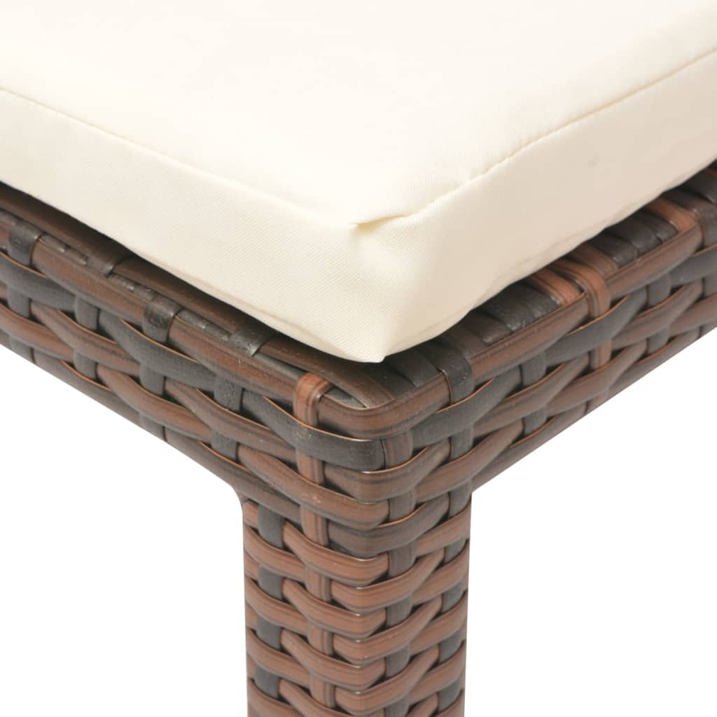 Lettino Prendisole con Cuscino in Polyrattan Marrone 42845