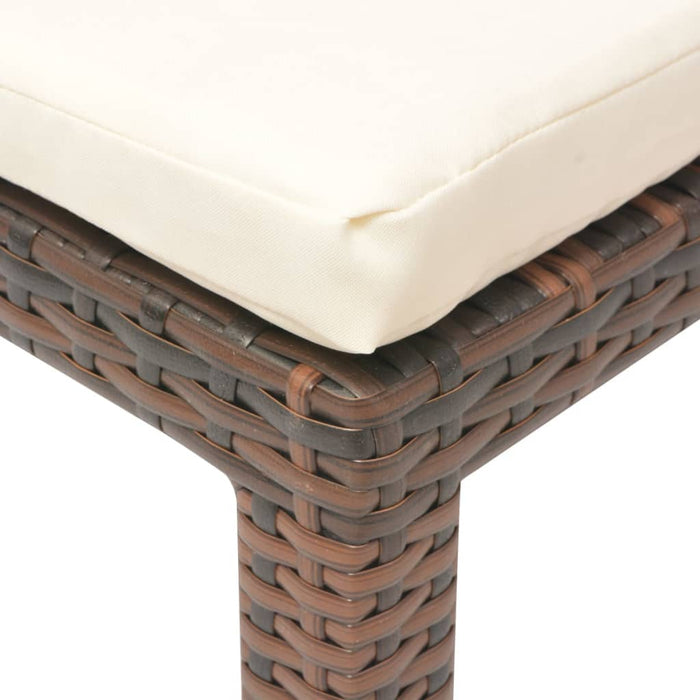 Lettino Prendisole con Cuscino in Polyrattan Marrone 42845