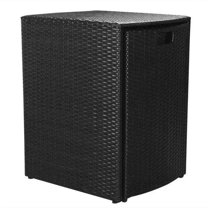 Set da Bistrot 3 pz con Cuscini in Polyrattan Nero 42882