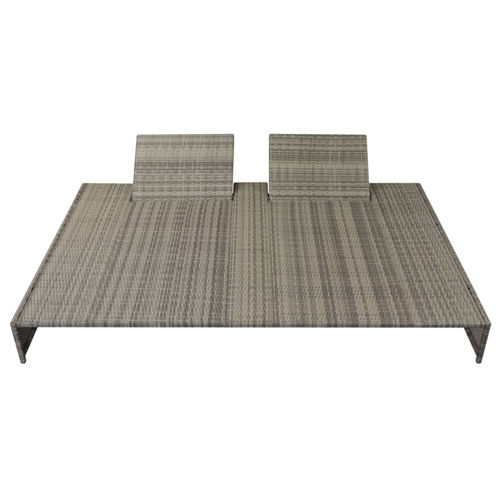 Set Divani da Giardino 5 pz con Cuscini in Polyrattan Grigio 42889