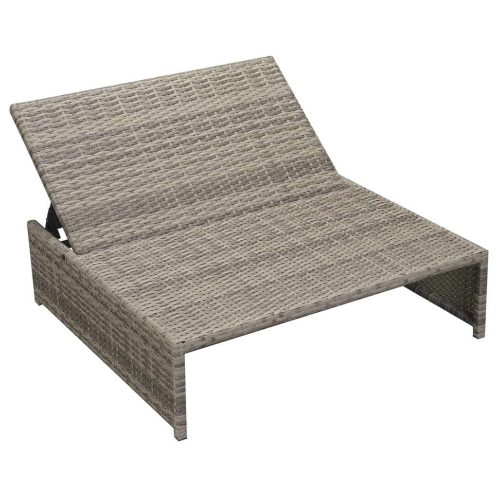 Set Divani da Giardino 5 pz con Cuscini in Polyrattan Grigio 42889