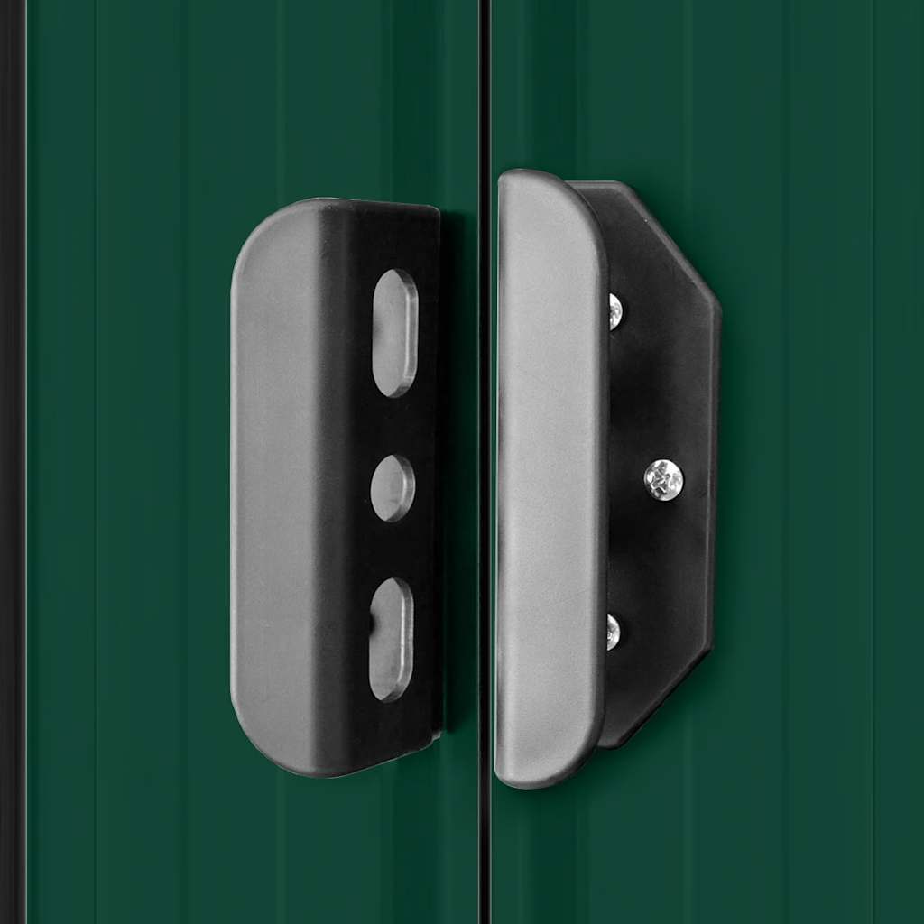 Capanno per Attrezzi-Casetta da Giardino in Metallo Verde 257x205x178 cm