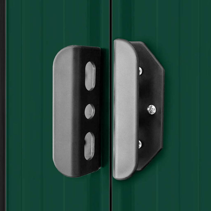 Capanno per Attrezzi-Casetta da Giardino in Metallo Verde 257x205x178 cm