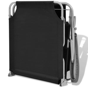 Lettino Prendisole con Baldacchino in Acciaio Nero 42932