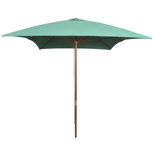 Ombrellone mobile da giardino con palo in legno 200 x 300 cm verde 02_0008139