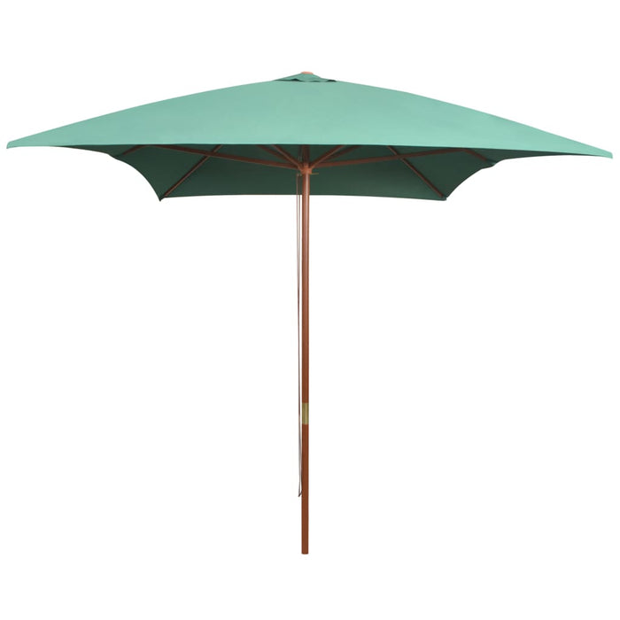 Ombrellone mobile da giardino con palo in legno 200 x 300 cm verde 02_0008139
