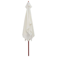 Ombrellone 200x300 cm Palo in Legno Bianco Crema 42960