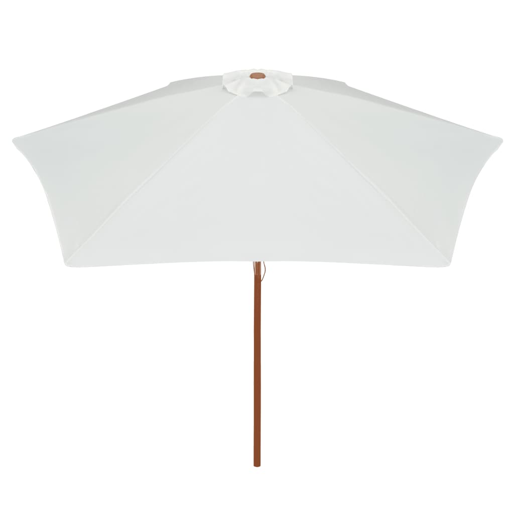 Ombrellone con palo in legno 270 x 270 cm bianco panna 02_0008140