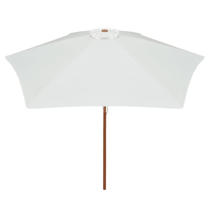 Ombrellone con palo in legno 270 x 270 cm bianco panna 02_0008140