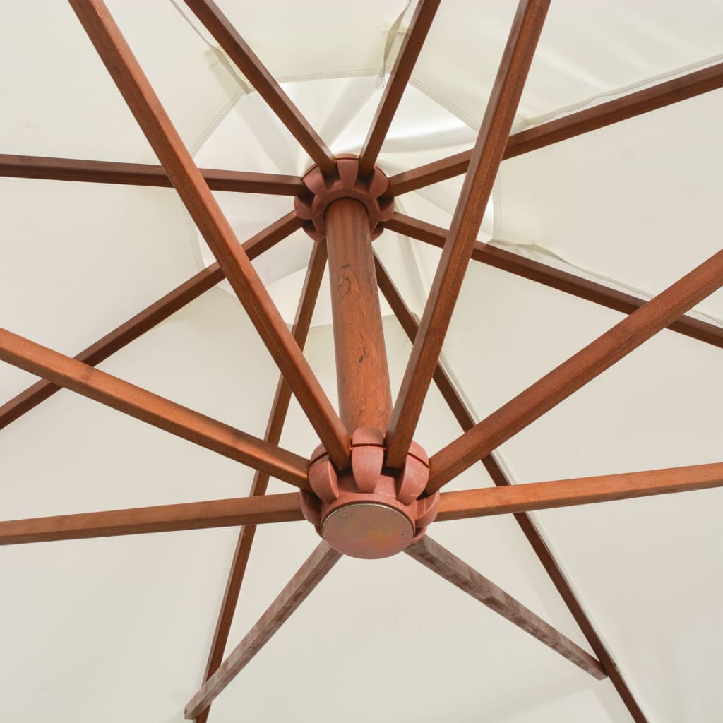 Ombrellone Pensile 350 cm Palo in Legno Bianco cod mxl 21170