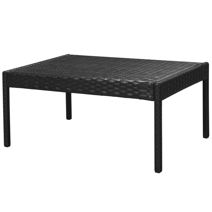 Set Divani da Giardino 6 pz con Cuscini in Polyrattan Nero 43010