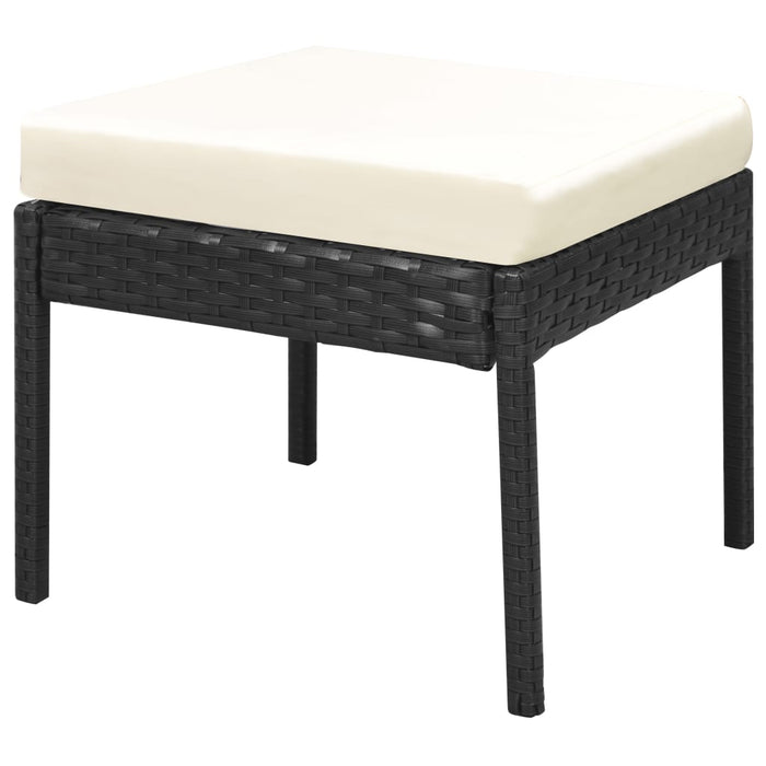 Set Divani da Giardino 6 pz con Cuscini in Polyrattan Nero 43010