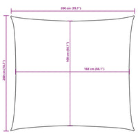 Vela Parasole in Tela Oxford Quadrata 2x2 m Antracite 43022