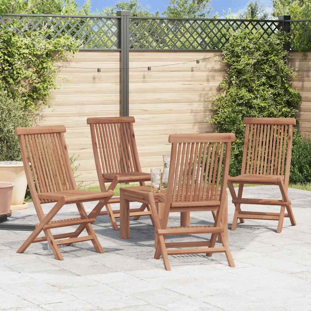 Sedie da Giardino Pieghevoli 4 pz in Legno Massello di Teak 43040