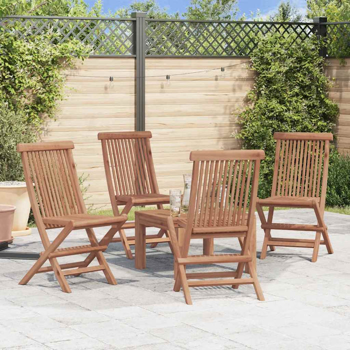 Sedie da Giardino Pieghevoli 4 pz in Legno Massello di Teak 43040