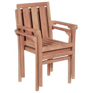 Sedie da Giardino Impilabili 2 pz in Legno Massello di Teak 43041