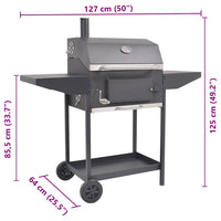 Barbecue a Carbonella con Ripiano Inferiore Nero 43048